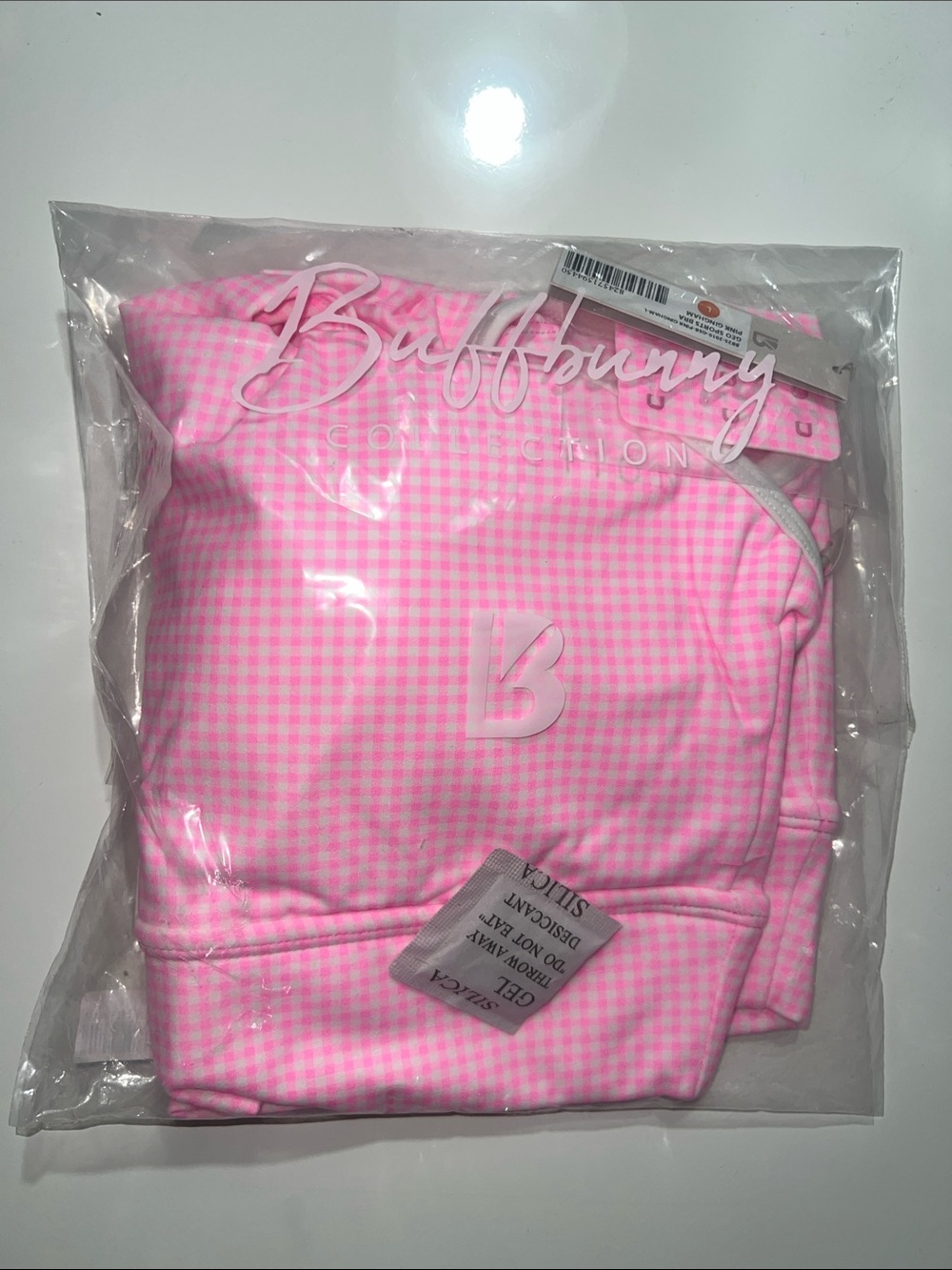 BUFFBUNNY Geo Sports Bra Pink Gingham - Large - Picture 4 of 4